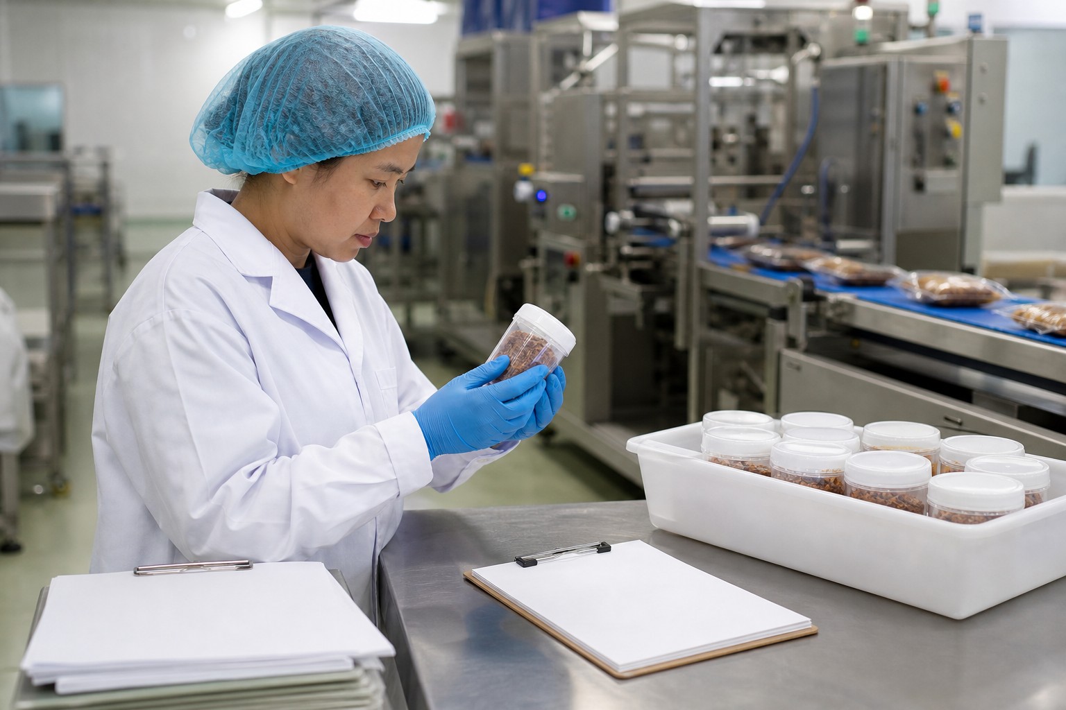 食品加工现场质量人员核对样品容器与空白记录表
